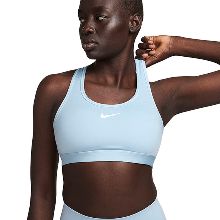 Bra sportive Nike W NK SWSH MED SPT BRA / Femei / S / Albastru deschis photo 2